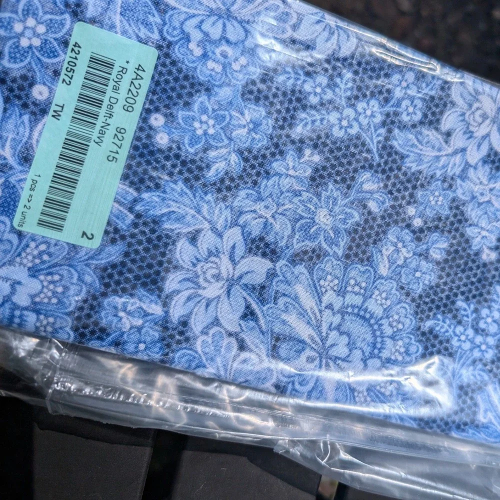 Connecting Threads Royal Delft Fabric Bundle Tea Time Wall Hanging Pattern Blue